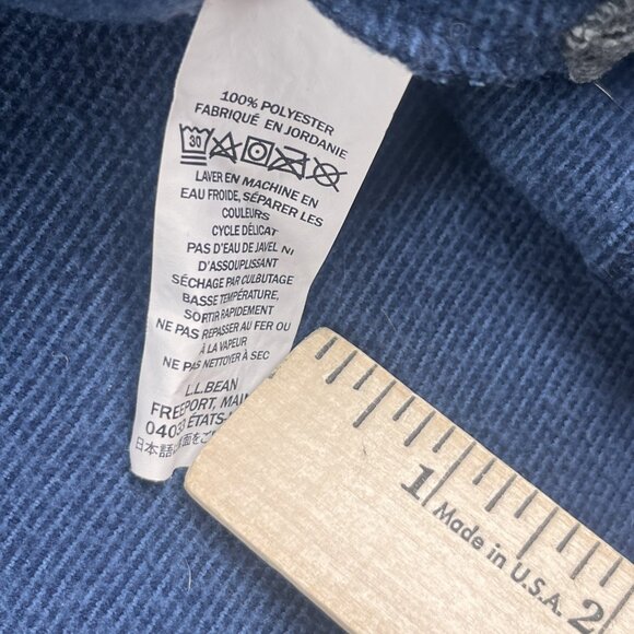 LL Bean Henley Shirt Mens XL Blue Long Sleeve Pocket Outdoors 500557 Polyester - Picture 11 of 12